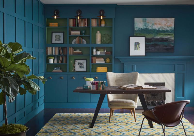 <p>Studies show that painting your office blue improves productivity and increases focus. (Sherwin-Williams)</p>