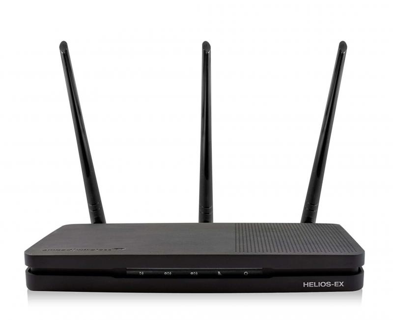<p>Amped</p><p>The Amped Wireless Helios-EX tri-band range extender maintains internet speed and allows streaming and web surfing as well.</p>