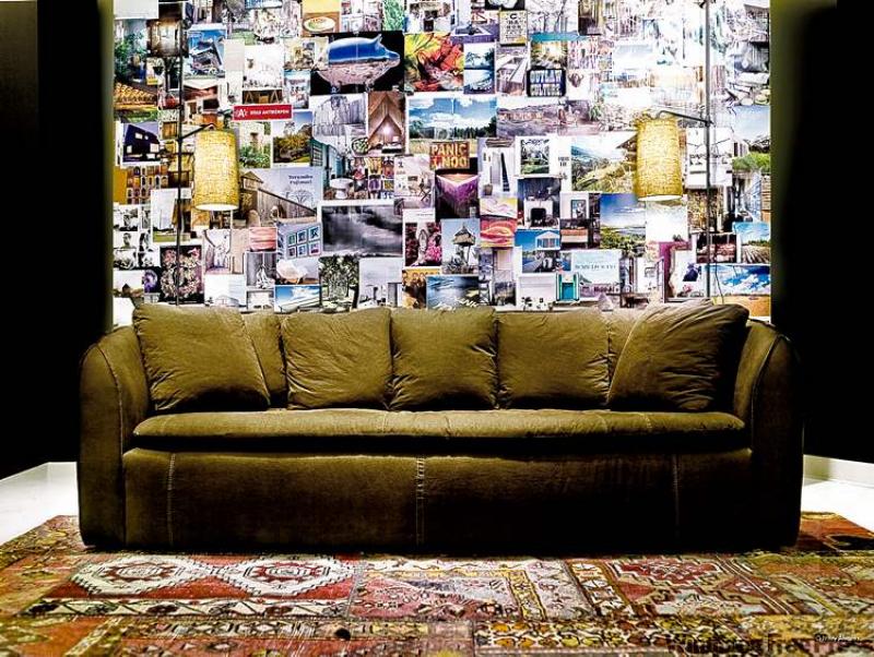 Not your usual upholstery material. Environment Furniture's Pacifica sofa is covered in recycled army tent fabric.