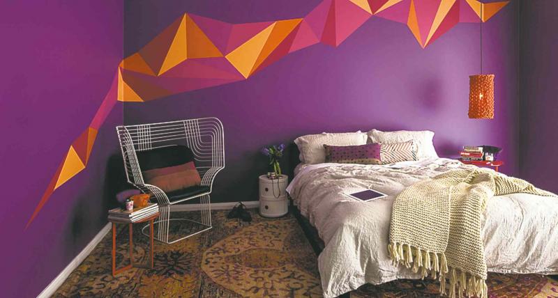 This feature bedroom proves that a little paint can provide tons of drama.
