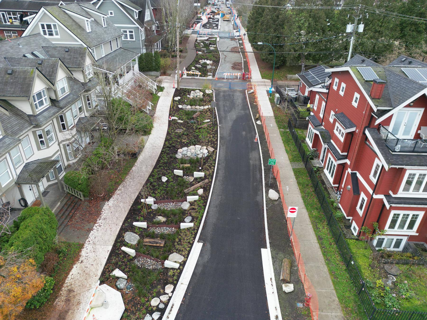  <p>PHOTOS BY City of Vancouver</p>
                                <p>An aerial view of Vancouver&rsquo;s St. George Rainway, which will run for nine city blocks once all three phases of the project are completed. </p> 