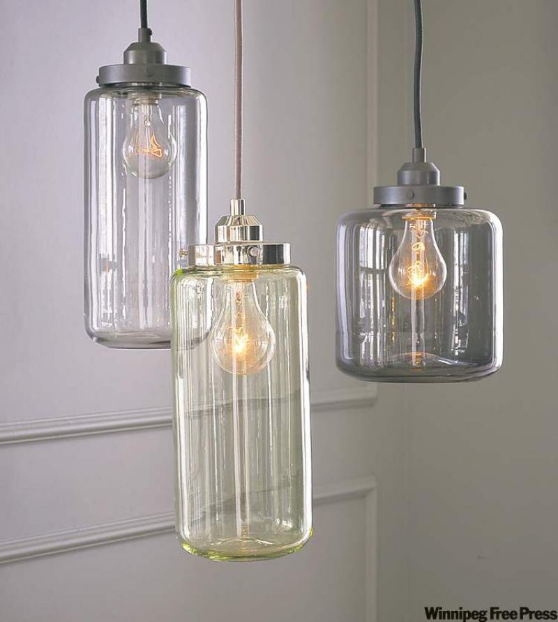 West Elm's glass jar pendants, $99.