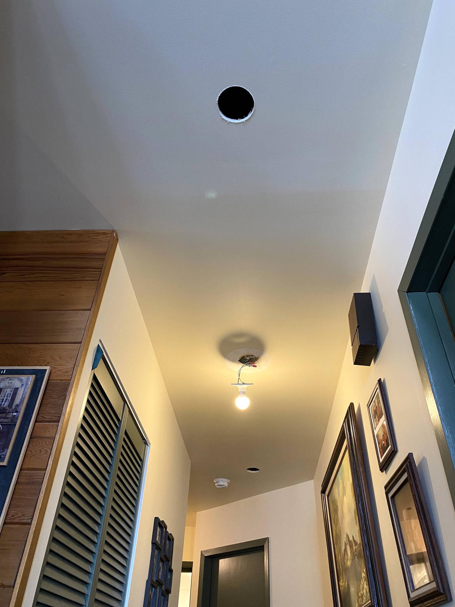  <p>MARC LABOSSIERE PHOTOS / FREE PRESS</p>
                                <p>The hall ceiling is prepped for new LED lights.</p> 