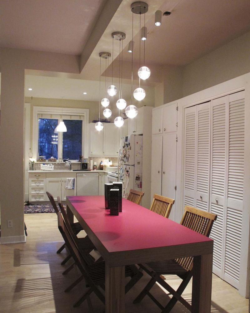 <p>Supplied</p><p>Attractive lighting and comfortable chairs can turn your dining room into an inviting space for memorable meals.</p>