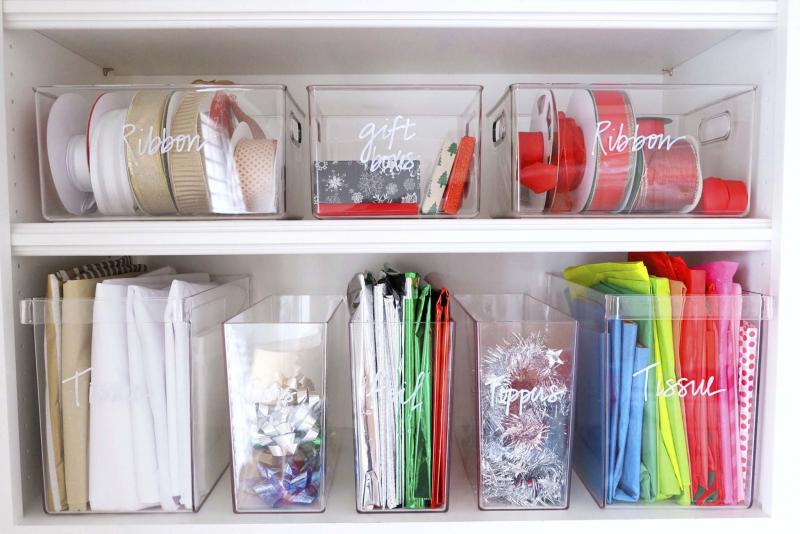 <p>The Home Edit</p><p>Make sure you are well stocked with wrapping essentials and keep them all in one spot.</p>