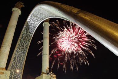 July 1, 2012 - 120701  -   Canada Day fireworks at The Forks from the Norwood Bridge Sunday, July 1, 2012.    John Woods / Winnipeg Free Press