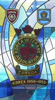 Marc Gallant/Winnipeg Free Press. Local- Korea Veterans Association stained glass window at Deer Lodge Centre. Dedication with Minister of Veterans Affairs Dr. Rey Pagtakhan. March 12, 2003.