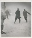 Winnipeg Free Press Archives Winnipeg Blizzard (20) March 4, 1966 Determined citizens Friday struggled   to work in spite of blinding blizzard conditions. Here a few are shown fighting their way across a downtown Intersection. fparchive
