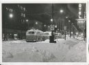 Jack Ablett/Winnipeg Free Press Archives Winnipeg Blizzard (21) March 15, 1966 Portage Avenue & Donald- Electric trolley buses sit idle. midnight fparchive