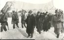 Winnipeg Free Press Archives If Day - World War II - (14) Feb. 19, 1942 Nazi Storm Troopers Demonstrate Invasion Tactics Premier Bracken, Hon. Errick Wills and other members of the cabinet and civic officials on their way to cells at Lower Fort Garry. fparchive