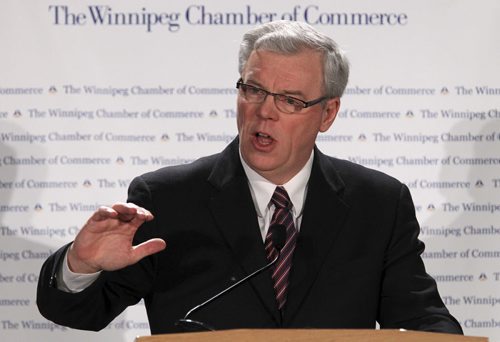 MIKE.DEAL@FREEPRESS.MB.CA 101214 - Tuesday, December 14, 2010 - Manitoba Premier Greg Selinger's state of the province address to the Winnipeg Chamber of Commerce. MIKE DEAL / WINNIPEG FREE PRESS
