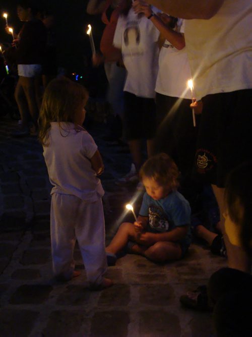 CO5: Patience (2) and Iziah Bushby (4) at a candle light vigil for their mother, summer 2010 (Photo taken by Shelley Cook) RRC FOI - Missing Women red river college freedom of information winnipeg free press