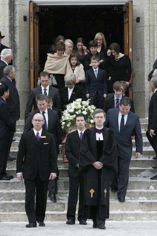 December 22, 2010 - 101222  -    Sterling Lyon, former premier of Manitoba, was laid to rest today at a funeral service at Westminster United Church today Wednesday, December 22, 2010.  John Woods / Winnipeg Free Press