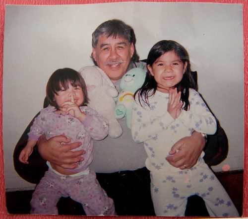 WINNIPEG FREE PRESS (December 26, 2010) Reginald Blackbird with granddaughters Kiya, age 3 (left) and Ida, age 6. For story about hit and run on Fife.