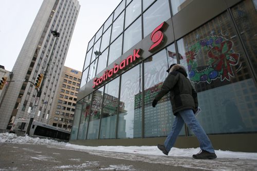 December 28, 2010 - 101228  - ScotiaBank at 200 Portage Avenue on Tuesday, December 28, 2010. For a Probe/Jory/Free Press survey on customer satisfaction in financial institutions. Credit Unions scored higher than banks. ScotiaBank scored the best among the banks. Royal Bank is the largest of the banks in Manitoba. John Woods / Winnipeg Free Press