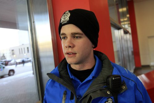 MIKE.DEAL@FREEPRESS.MB.CA 110105 - Wednesday, January 05, 2011 - Auxilary Police Force Cadet, Justin Kruger, comes from a family of police officers. See Kristel Mason story. MIKE DEAL / WINNIPEG FREE PRESS