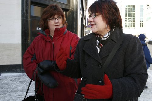 January 08, 2011 - 110108  -  After coming out of the Bodies Exhibition Diane Bell (R) and Myrna Houston comment on the experience Saturday, January 8, 2011.    John Woods / Winnipeg Free Press