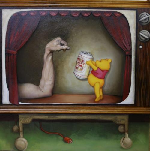 Kevin Friedrich, "Winnie Gets Lucky" Oil on canvas, wood frame. artipeg winnipeg free press