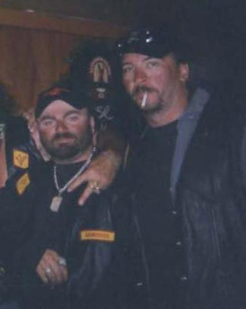 This was filed as part of the police evidence in the Bandidos murder trial of two years ago. The case involved the killings of eight bikers. I found it on the Internet.  Korne is on the right. The smaller man on left is Michael âTazâ Sandham. - for bruce owen story winnipeg free press