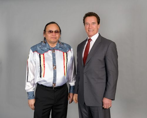Photo by Manuel Sousa Former California Governor Arnold Schwarzenegger with Terry Nelson.