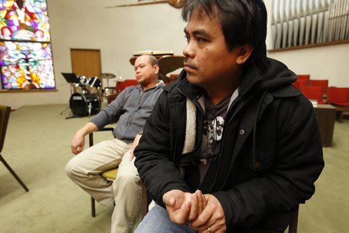 February 9, 2011 - 110209  -  Antonio Laroya (R) and Arnisito Gaviola, two of the Three Amigos, three men from the Philippines  who are not allowed to work in Canada, attend a press conference after a hearing to determine their future in Canada Wednesday, February 9, 2011 The hearing was pushed back to March because the two officers from Canadian Customs and Border Services Agency were not in attendance. John Woods / Winnipeg Free Press