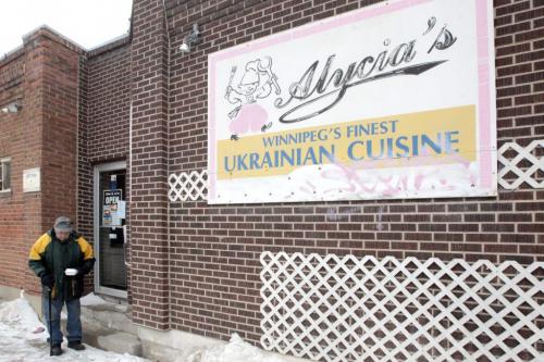 MIKE.DEAL@FREEPRESS.MB.CA 110309 - Wednesday, March 09, 2011 - Alycia's restaurant is up for sale and may close depending on who buys it. The owners, Sharon Staff and her husband Roger Leclerc are finding it tough to keep the famous ukrainian restaurant going after so many of the "back bone" staff have passed away or moved on. See Kevin Rollason story. MIKE DEAL / WINNIPEG FREE PRESS