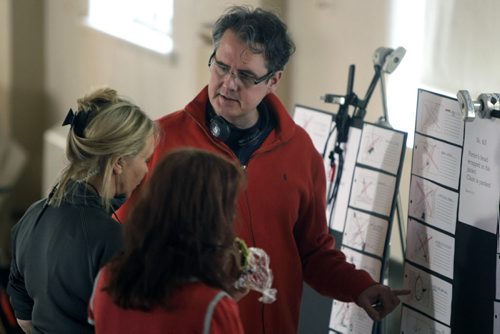 TREVOR HAGAN / WINNIPEG FREE PRESS - Director, Declan O'Brien goes over the storyboard on the set of Wrong Turn 4, filming at the former Brandon Mental Health Institute in Brandon, Manitoba. 11-03-07