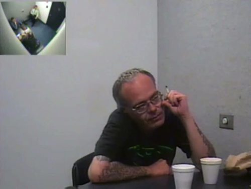 Mark Edward Grant being interviewed. Screen capture fron police video. Queens Bench Chief Justice Glenn Joyal ruled Monday that a three-and-a-half hour videotape interview played to jurors at the high-profile trial can now be broadcast. The interview was conducted shortly after Grants May 16, 2007 arrest for the 1984 disappearance and death of 13-year Candace Derksen of Winnipeg.