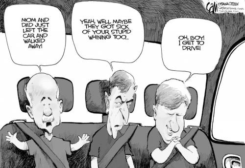 Cam Cartoon: Backseat politicians For WInnipeg Free Press
