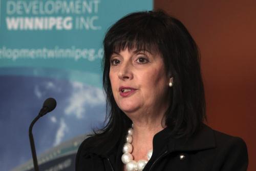 MIKE.DEAL@FREEPRESS.MB.CA 110414 - Thursday, April 14, 2011 - Marina James, President and CEO for Economic Development Winnipeg Inc. during their AGM at the Inn at the Forks. See Martin Cash story. MIKE DEAL / WINNIPEG FREE PRESS