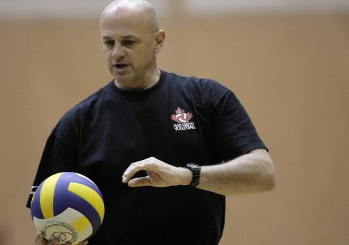 John Woods / Winnipeg Free Press / November 2, 2006 - 061102  - Glenn Hoag is the new coach of team Canada volleyball.  Photographed at practice at the U of MB Thursday Nov 2/06.