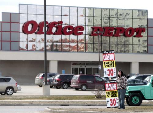 MIKE.DEAL@FREEPRESS.MB.CA 110419 - Tuesday, April 19, 2011 - One of two Office Depot's that are closing in Winnipeg, the nine stores in Canada are all closing.  MIKE DEAL / WINNIPEG FREE PRESS