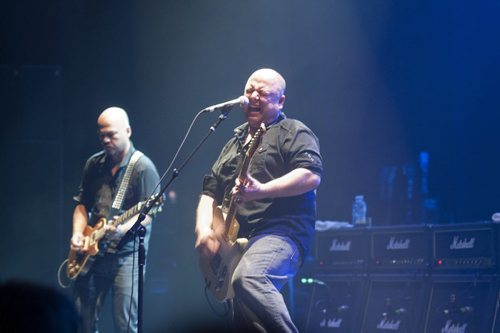 DAVID LIPNOWSKI / WINNIPEG FREE PRESS (April 26, 2011) Pixies guitarist Joey Santiago (left) and lead singer Black Francis perform at The Centennial Concert Hall Tuesday night in the first of two shows in Winnipeg.