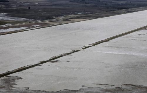 MIKE.DEAL@FREEPRESS.MB.CA 110512 - Thursday, May 12, 2011 -  Flood Flight Water from the Portage Diversion overflows its banks spilling into fields west of the diversion close to Lake Manitoba. MIKE DEAL / WINNIPEG FREE PRESS