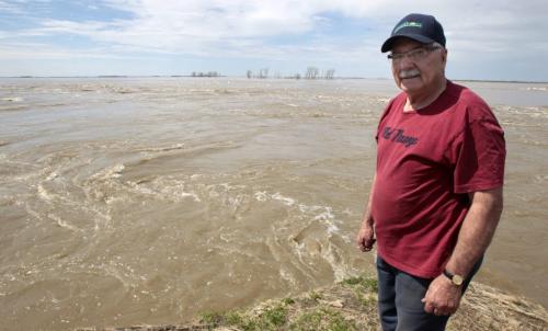 MIKE.DEAL@FREEPRESS.MB.CA 110519 - Thursday, May 19, 2011 -  Tony Peters and his family have been farming the land north of HWY 227 on the west side of the Portage Diversion for over 50 years and they now fear that the breach in the diversion has caused so much damage over the years that they will be unable to use the land for crop ever again. See Melisa Martin story. MIKE DEAL / WINNIPEG FREE PRESS