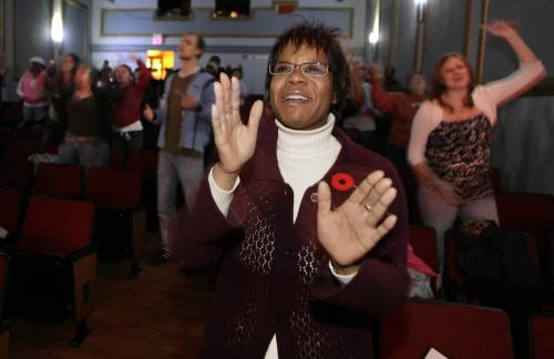 John Woods / Winnipeg Free Press / November 11, 2006 - 061111  - Paula Prime was on hand to celebrate and pray at a service for Harry Lehotsky's life at the theatre on Ellice Saturday Nov 11/06.