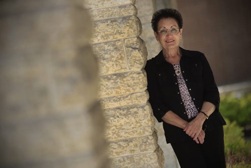 Winnipeg, Manitoba - May 26, 2011 -  Faye Goranson, who has a benign acoustic neuroma tumour, poses for a photograph outside the Health Sciences Centre on Thursday, May 26, 2011.  (John Woods/Winnipeg Free Press)