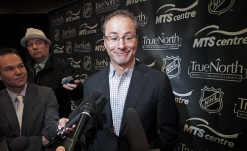 MIKE.DEAL@FREEPRESS.MB.CA 110604 - Saturday, June 04, 2011 -  Jim Ludlow, president and CEO of Winnipeg's True North Sports and Entertainment, announces that 13,000 NHL season tickets have been sold. MIKE DEAL / WINNIPEG FREE PRESS