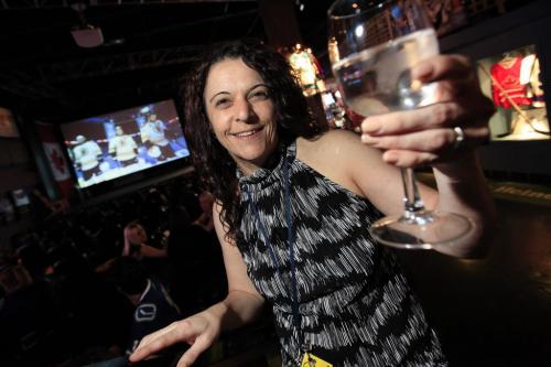 Winnipeg, Manitoba - June 4, 2011 - Oreanna Cheater, CEO of 4 Play Sports Bar, poses for a photo in the bar on Saturday, June 4, 2011.  Cheater was lucky enough to buy tickets for the new NHL team to hit the ice in Winnipeg next season. (John Woods/Winnipeg Free Press)