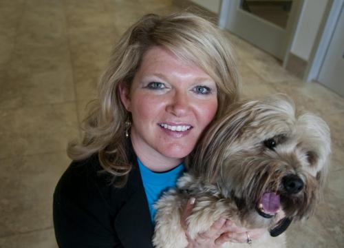 HADAS.PARUSH@FREEPRESS.MB.CA - Aileen White of the Winnipeg Humane Society holds Barkley, a recently neutered dog. The upcoming Paws in Motion walkathon, held by the Humane Society will raise funds toward spay and neuter programs. HADAS PARUSH / WINNIPEG FREE PRESS, JUNE 9, 2011.