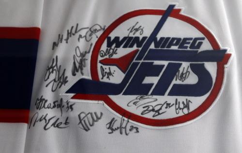 Winnipeg Free Press / June 23 2011 - ** MUST CREDIT - Face Off Sports Cards  - in pic  Jets  autographed jersey - Photo Book Project - Wpg Winnipeg Jets Hockey Club - NHL National Hockey League return -  ( kgjets brings up all Wpg Jets recovered photos in Merlin new book project pics will have slug newjets ( 147 new photos added June 2011  -  for archive pics put in after june 7 2011) - ***These next Photos slugged newjets2 for photos afterJune 14 20011( ken gigliotti staff ) )  photos cannot be  published without written permission from the Winnipeg Free Press and credit must include  the Winnipeg Free Press