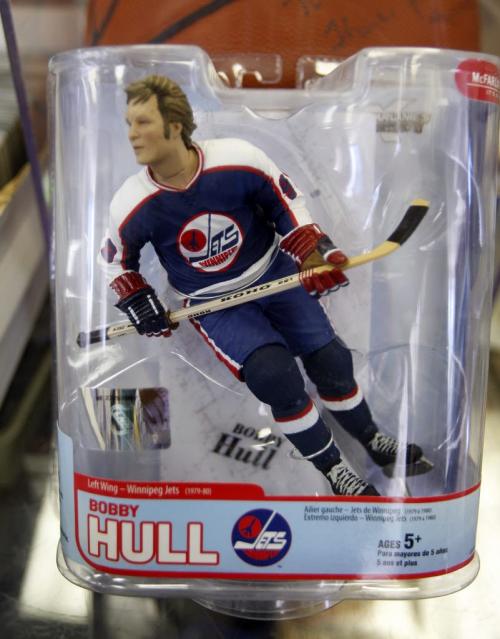 Winnipeg Free Press / June 23 2011 - ** MUST CREDIT - Face Off Sports Cards  - in pic  Jets Bobby Hull action figure  - Photo Book Project - Wpg Winnipeg Jets Hockey Club - NHL National Hockey League return -  ( kgjets brings up all Wpg Jets recovered photos in Merlin new book project pics will have slug newjets ( 147 new photos added June 2011  -  for archive pics put in after june 7 2011) - ***These next Photos slugged newjets2 for photos afterJune 14 20011( ken gigliotti staff ) )  photos cannot be  published without written permission from the Winnipeg Free Press and credit must include  the Winnipeg Free Press