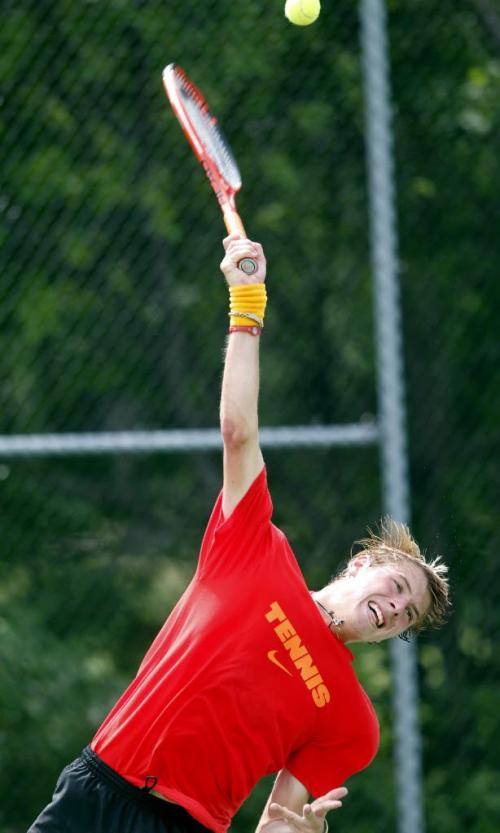 Action shot of tennis player Kevin Kylar. July 20, 2011 (BORIS MINKEVICH / WINNIPEG FREE PRESS)