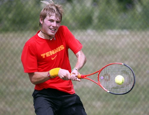 Action shot of tennis player Kevin Kylar. July 20, 2011 (BORIS MINKEVICH / WINNIPEG FREE PRESS)