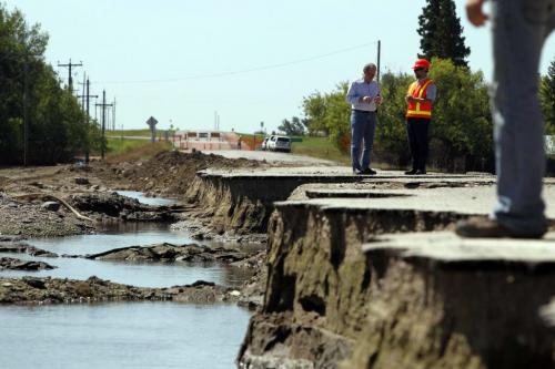 Damage on Highway 21, Hartney, Manitoba, southwest of Souris, Manitoba. - . July 21, 2011 (BORIS MINKEVICH / WINNIPEG FREE PRESS)