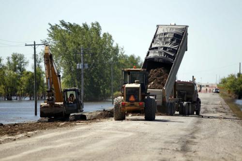 Damage on Highway 21, Hartney, Manitoba, southwest of Souris, Manitoba. - . July 21, 2011 (BORIS MINKEVICH / WINNIPEG FREE PRESS)