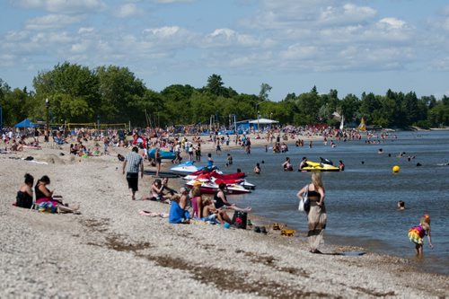 The beach was packed in Gimli on Saturday as the warm weather combined with the Icelandic Festival of Manitoba brought people out to enjoy Saturday in the sun. July 30, 2011.  (HADAS PARUSH / WINNIPEG FREE PRESS)