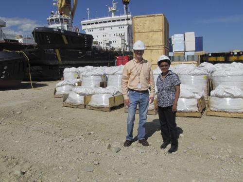 PORT OF CHURCHILL - July 25, 2011 - Nunavut Connections President Elizabeth Copland and OmniTRAX Canada President Brad Chase in Churchill, Manitoba, for the first ship of sealift materials loaded by employees of Nunavut Connections. The vessel moved north on July 28 with 3,000 tons of general cargo destined to various communities in the Kivalliq.  - for Martin Cash story  | Business Reporter/ Columnist winnipeg free press