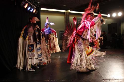 FOLKLORAMA - The DOTC First Nations Pavilion. The DOTC First Nations Pavilion is all about regalia, food and different dance styles and songs. Here opening dancers perform. August 7, 2011 (BORIS MINKEVICH / WINNIPEG FREE PRESS)