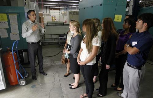 Conviron CEO Steve Kroft tours a group of students involved with an exchange program between the U of M and Ben-Gurion University (Israel).  August 10, 2011 (BORIS MINKEVICH / WINNIPEG FREE PRESS)
